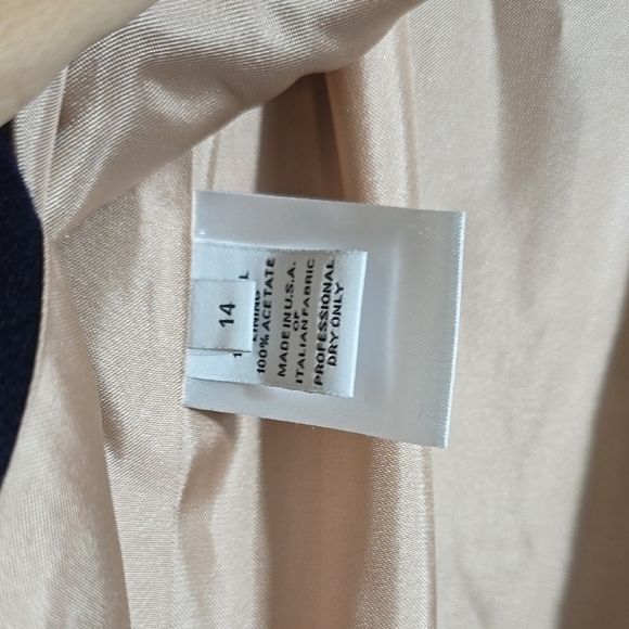 Classic Navy Wool Coat by Fleurette - Picture 6 of 7